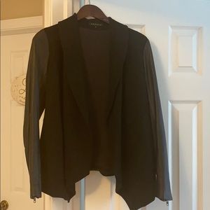 Theory mixed media leather blazer